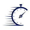 Icon of a speeding clock: outsourcing services