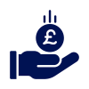 Icon of a hand holding a pound